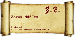 Zozuk Nóra névjegykártya