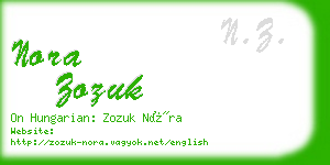 nora zozuk business card